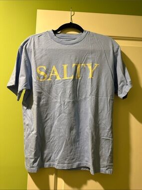 Vineyard Vines Light Blue Tee with Yellow SALTY Print